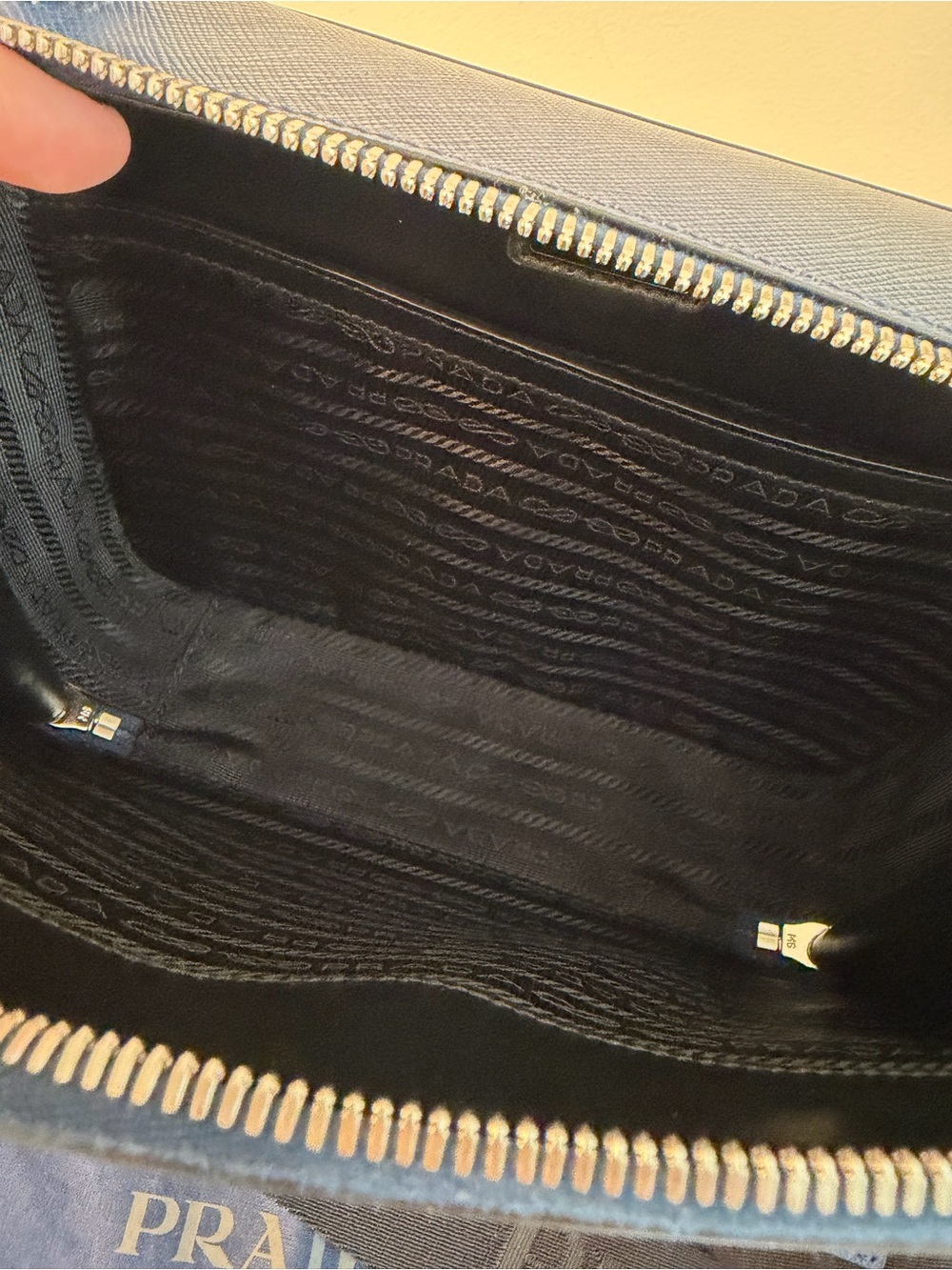 Prada Brique Medium Saffiano Leather Bag in Blue - Picture 9 of 11